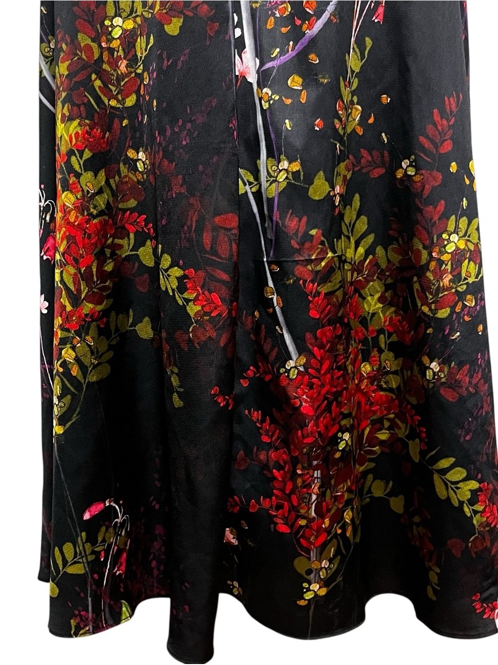 Rickie Freeman Teri Jon Floral-Print Charmeuse Bejeweled Halter Dress Size 8 - Picture 11 of 15